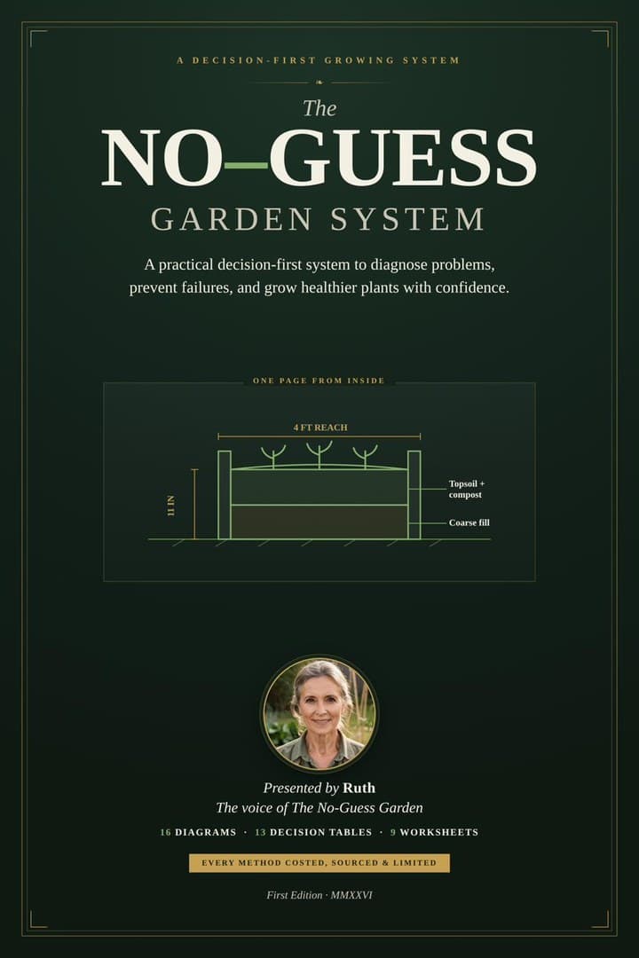 The cover of The No-Guess Garden System handbook.
