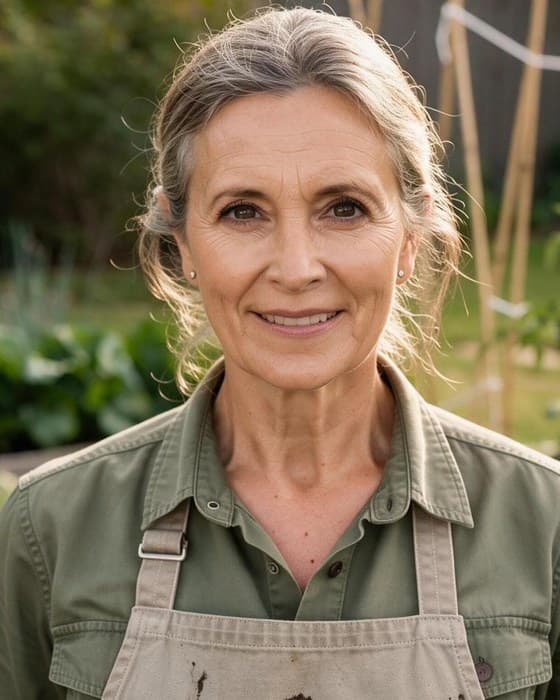 Ruth, the disclosed virtual presenter of The No-Guess Garden.